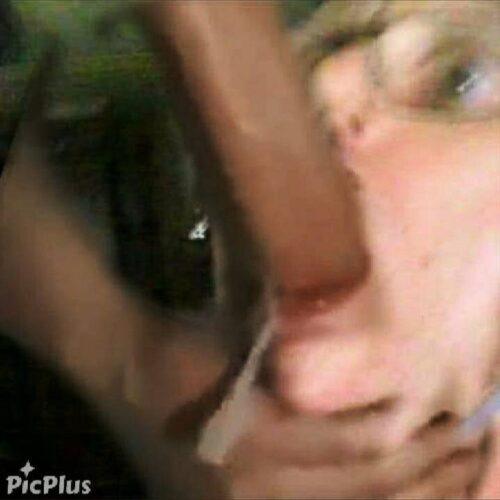 Picture portrait of Sissy Faggot Kendra Lea Williams swallowing a monster cock and huge load of cum